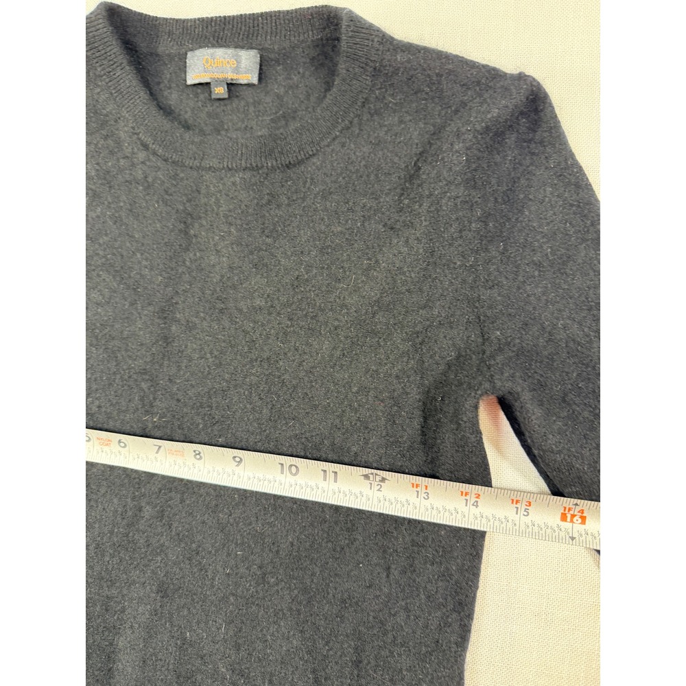 Quince Mongolian Cashmere Crewneck Sweater Black LB17932 Womens XS - Picture 7 of 8